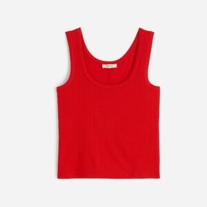 Madewell (Re)generative Cotton Ribbed Scoopneck Tank festival red
